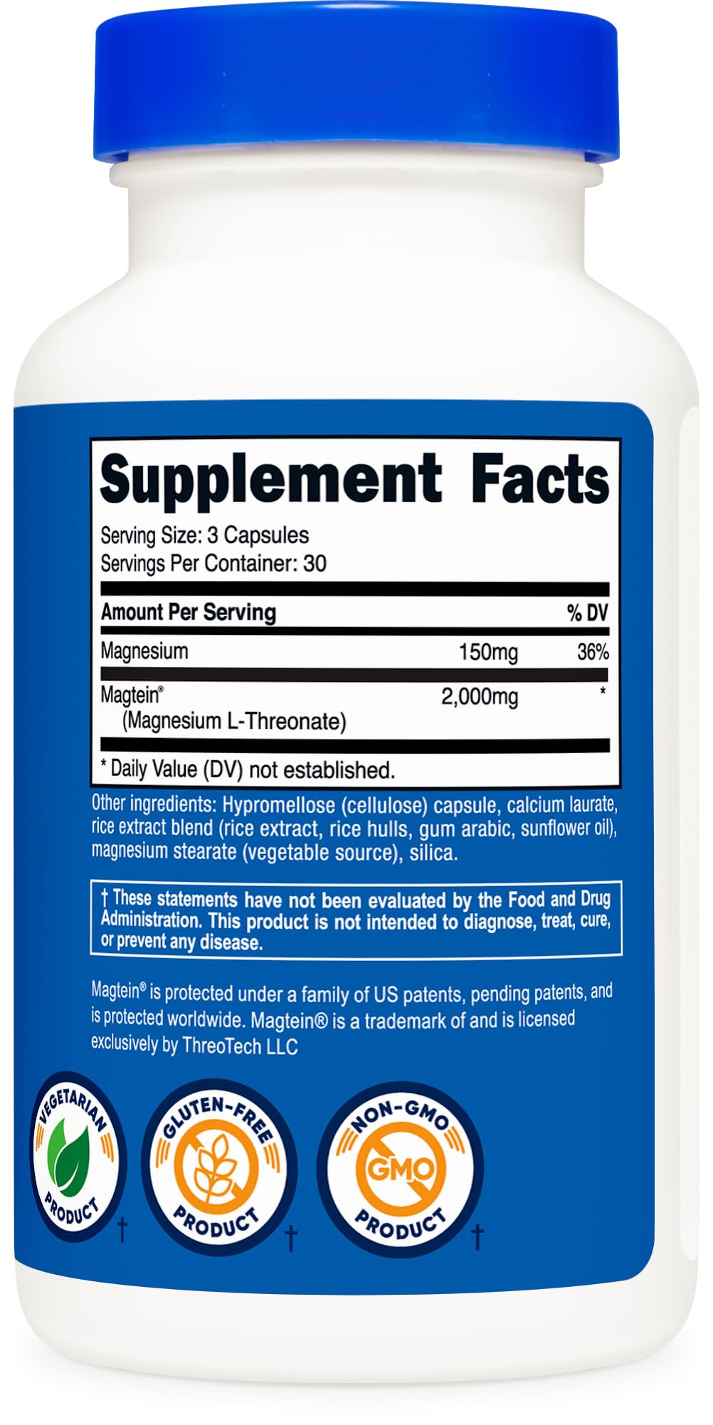 Magnesium L-Threonate 2,000mg 90 Capsules V33467