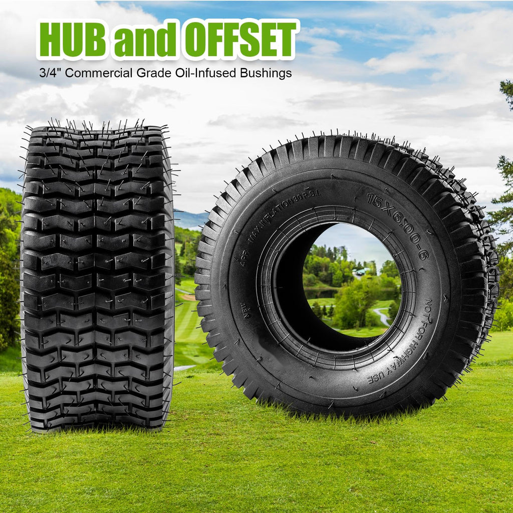 15x6.00-6 Lawn Mower Tire and Inner Tube 2PCS U527552