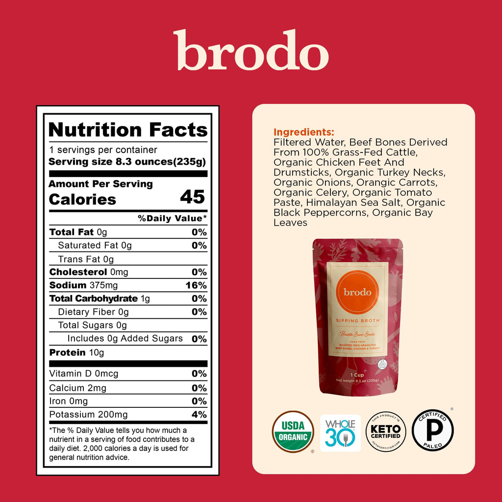 Bone Broth Single-Serve and 25 oz Classic Packs M338