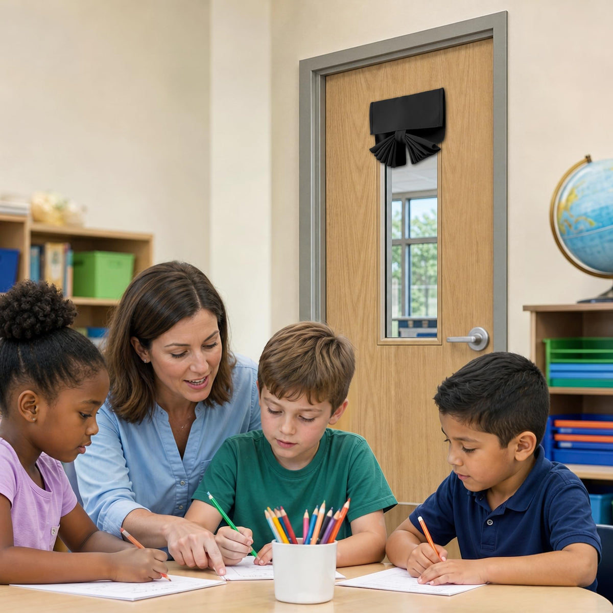 Black Classroom Door Window Cover K29760