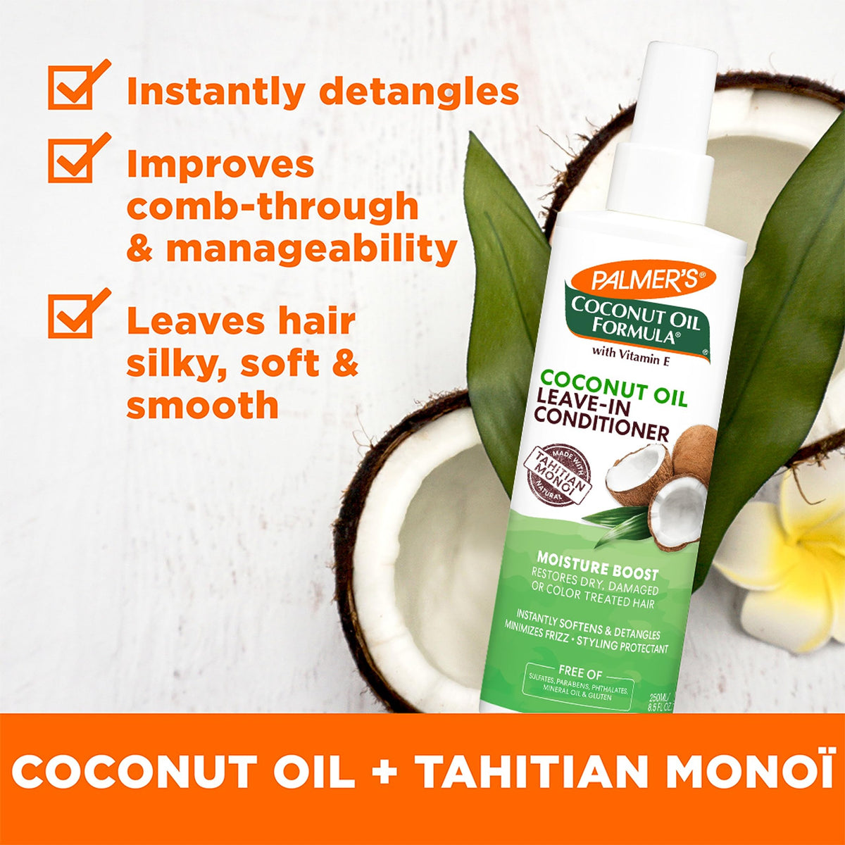 Coconut Oil Leave-In Conditioner Spray 8.5 Oz D456