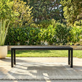 Black Metal Backless Outdoor Bench S293226