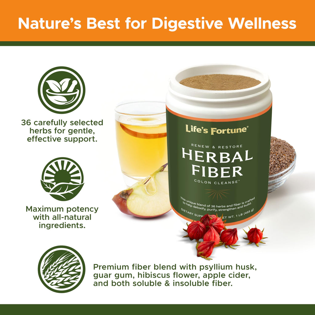 Herbal Fiber Colon Cleanse Powder with Psyllium Husk 1 lb S949