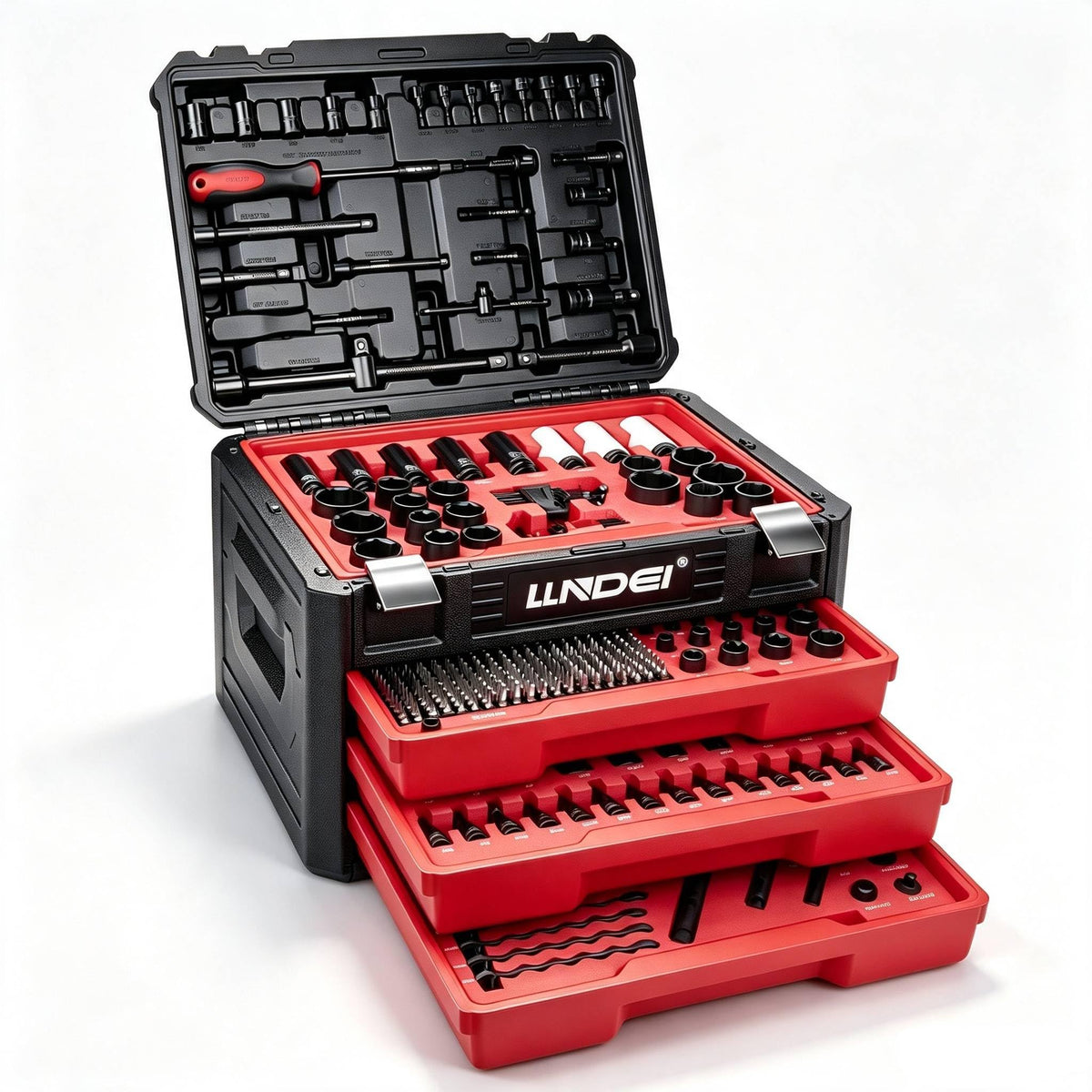 390Pcs Mechanics Tool Set and Drive Deep Socket Set, 1/4" 3/8" 1/2" S1695
