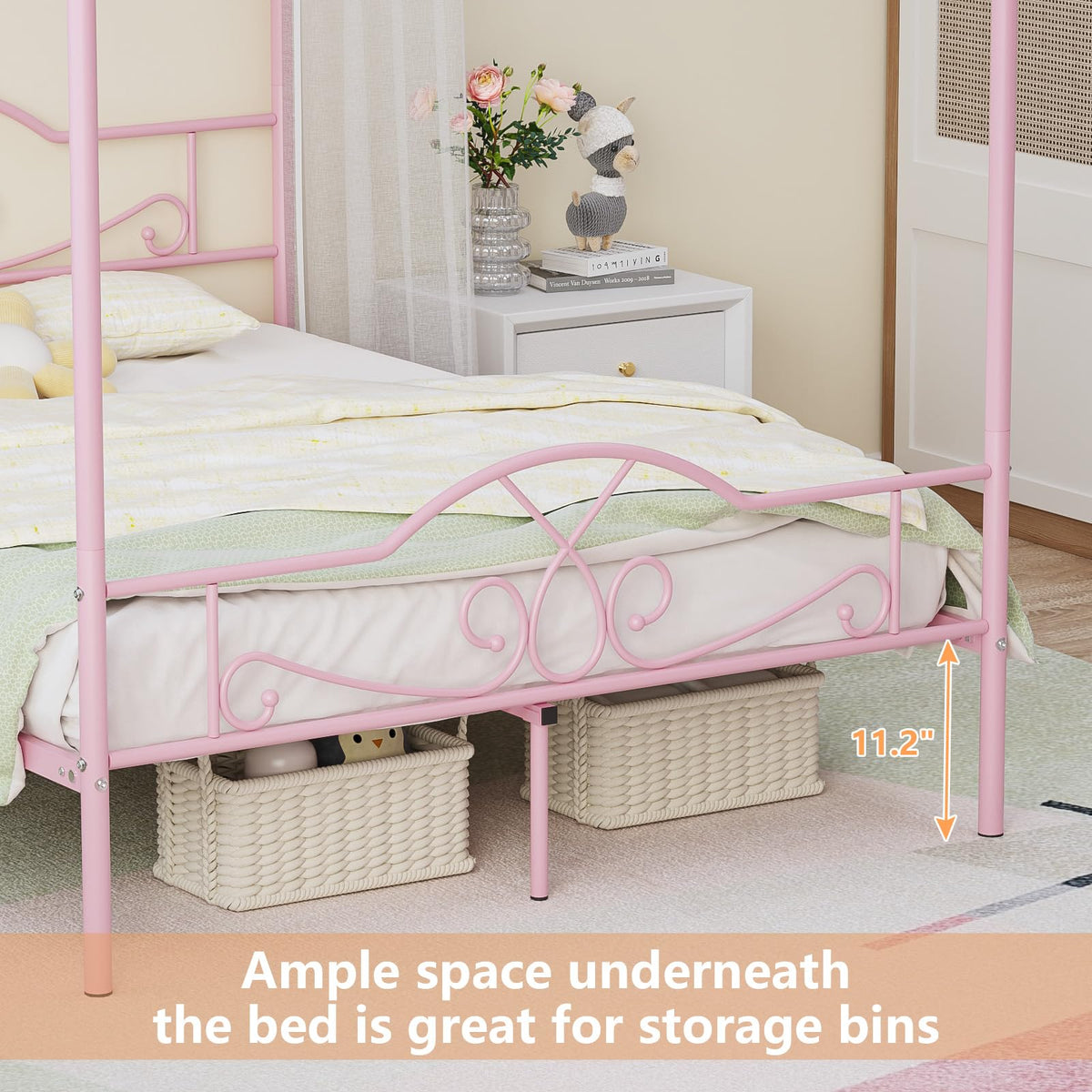 Full Size Canopy Bed Frame with 4 Posters B85029