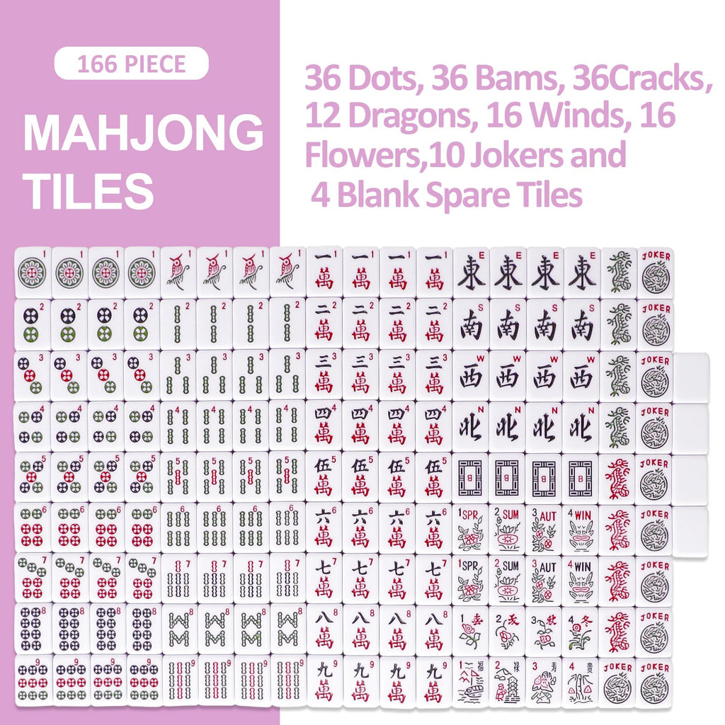 American Mahjong Game Set 166 Pink Tiles P3331