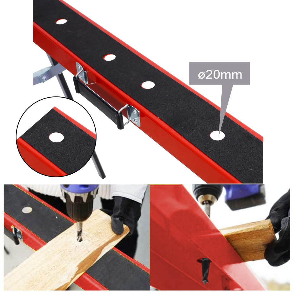 Black and Yellow Steel Folding Sawhorse Set 2-Pack F6171