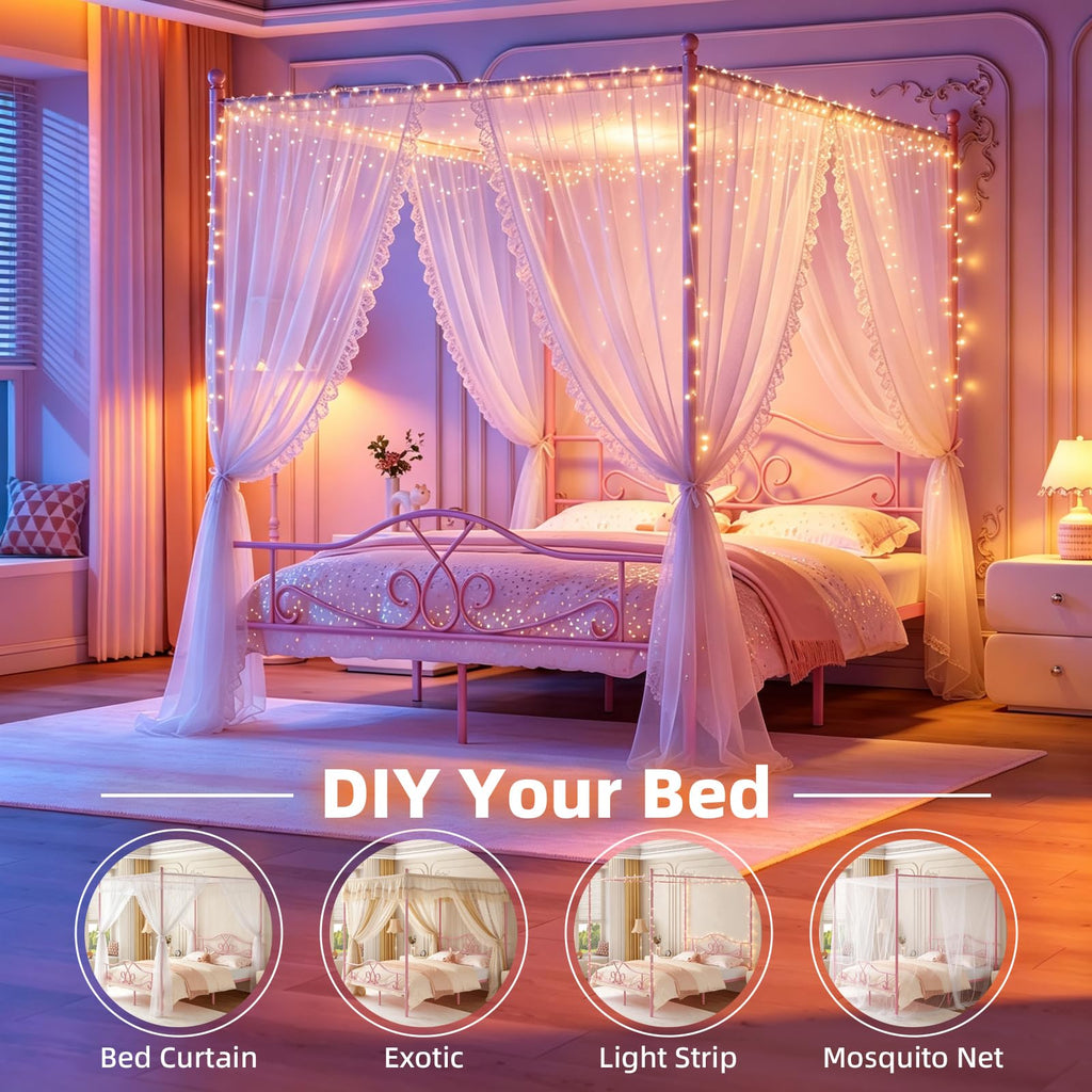 Full Size Canopy Bed Frame with 4 Posters B85029