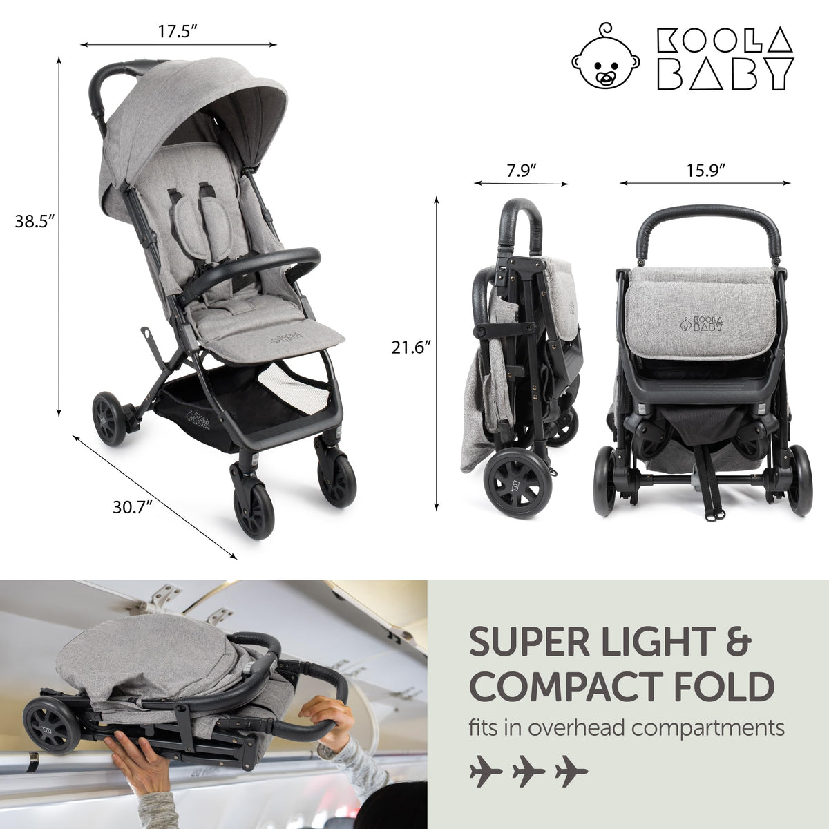 Lightweight Compact Travel Stroller with Canopy, Storage Basket & Recline X1717