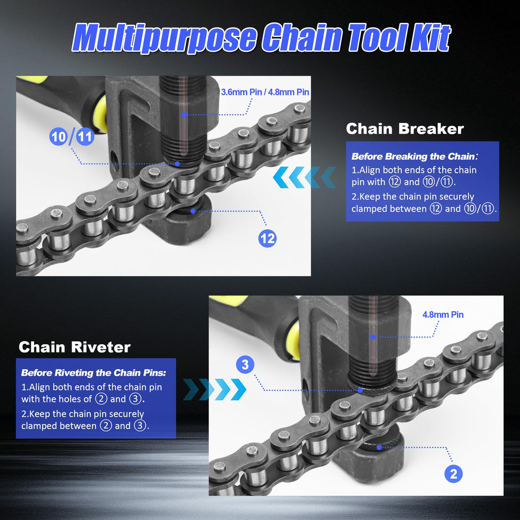 14 Pc Motorcycle Chain Breaker Tool Kit J981646
