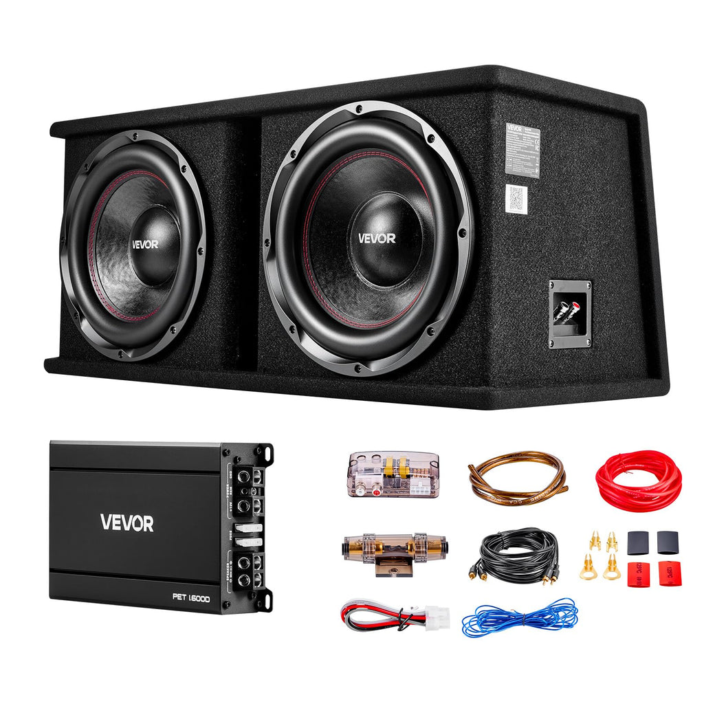 Dual 12" Enclosed Powered Subwoofer with Amplifier Q408416