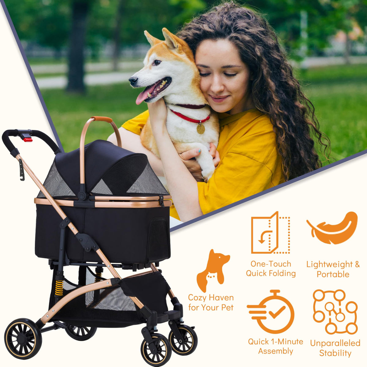 Pet Stroller for Small Dogs Cats B251799