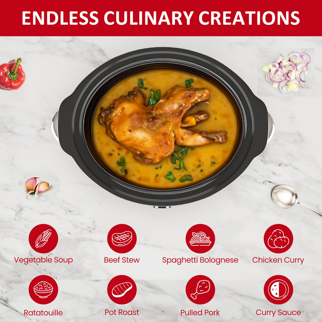 4 QT Slow Cooker with Ceramic Pot and Glass Lid M9240