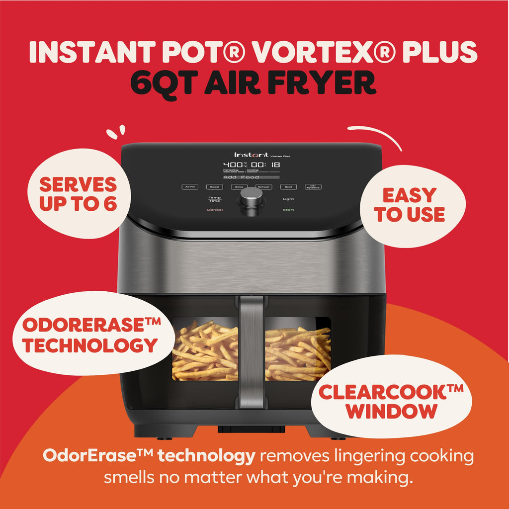 6 Qt 6-in-1 Air Fryer, Black O20459