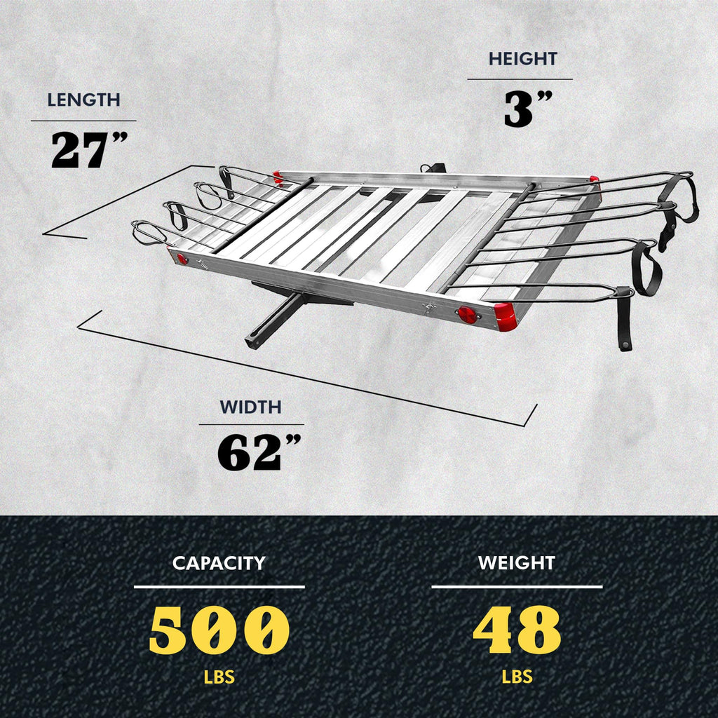 500 lb Aluminum 2-in-1 Hitch Cargo Carrier T12623