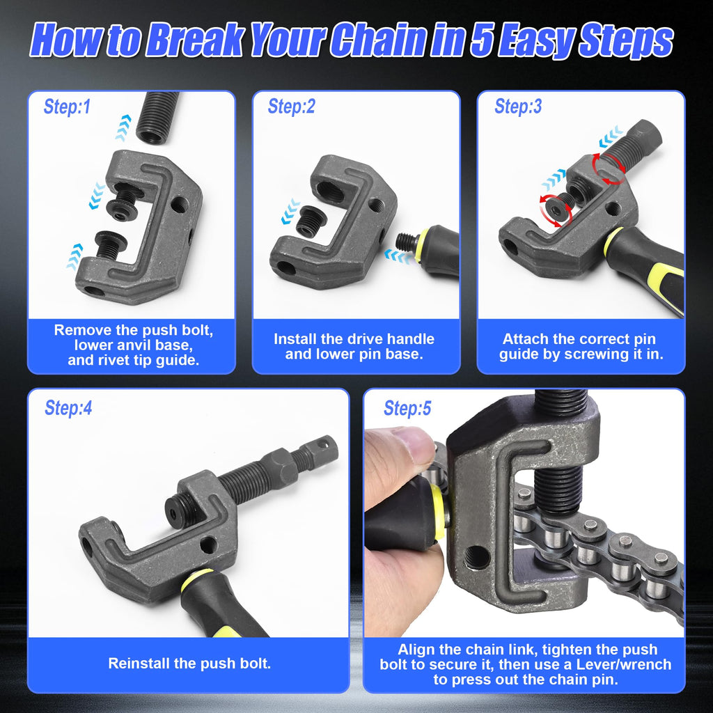 14 Pc Motorcycle Chain Breaker Tool Kit J981646