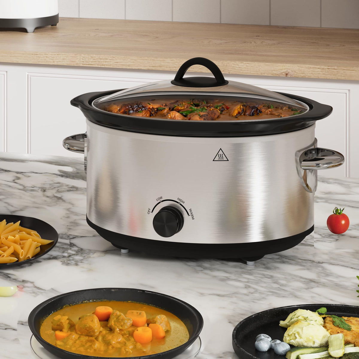 4 QT Slow Cooker with Ceramic Pot and Glass Lid M9240