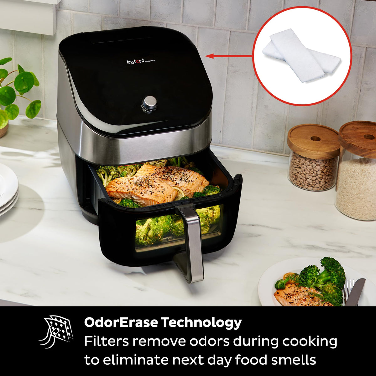 6 Qt 6-in-1 Air Fryer, Black O20459