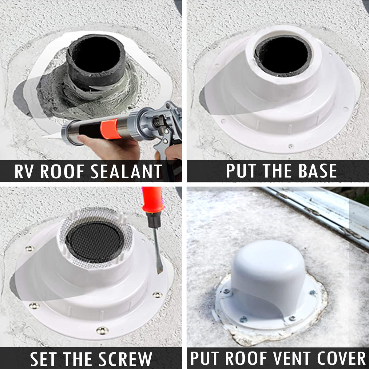White RV Roof Vent Cover K83552