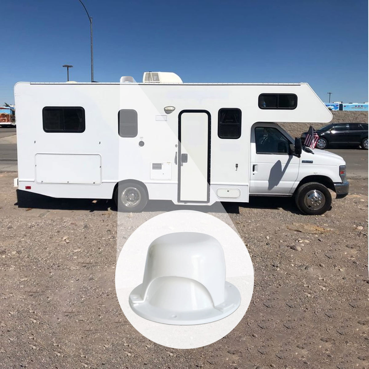 White RV Roof Vent Cover K83552
