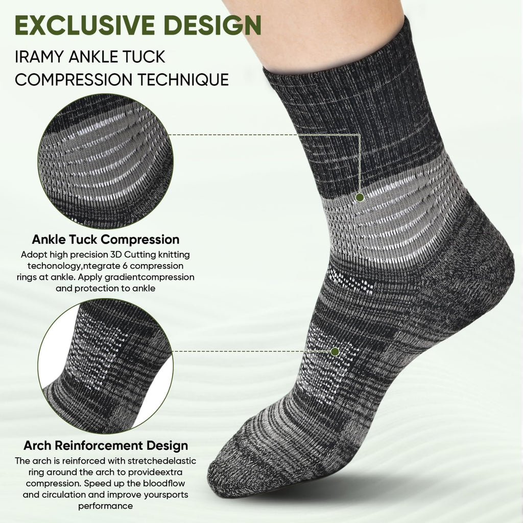 Compression Ankle Support Crew Socks 3 Pairs I456