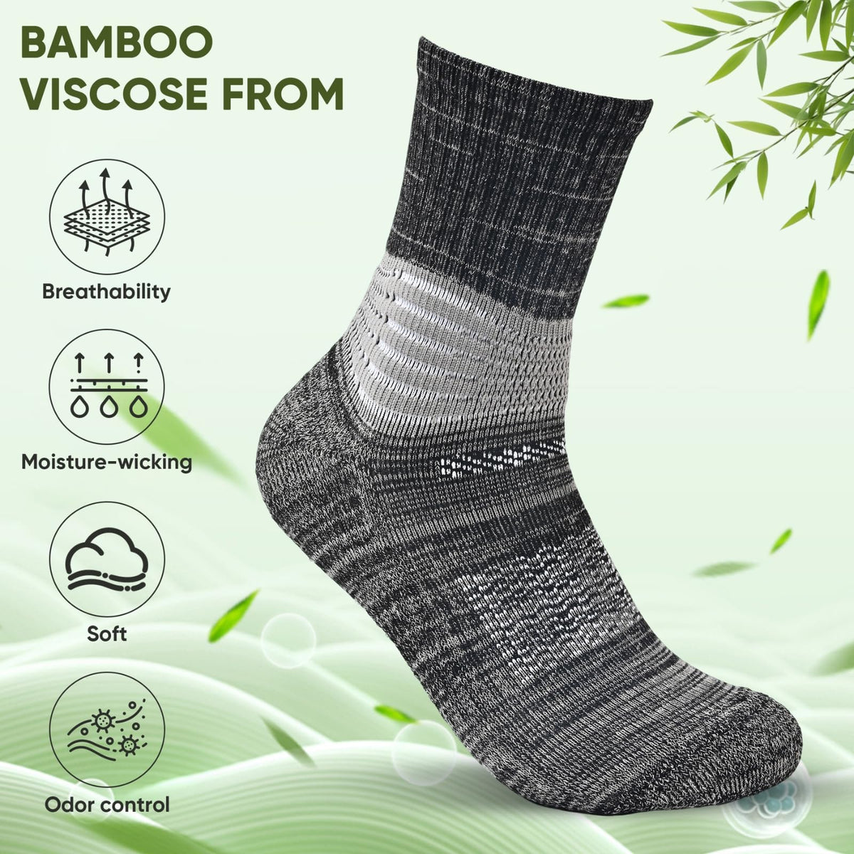 Compression Ankle Support Crew Socks 3 Pairs I456