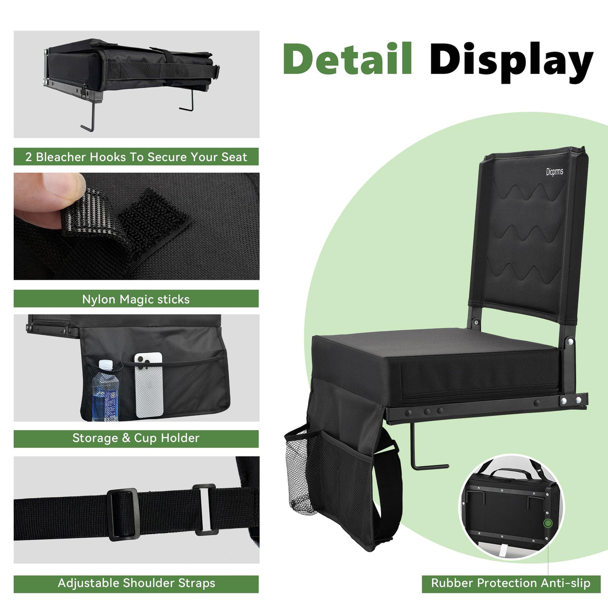 Blue Padded Folding Stadium Seats with Back Support S545877