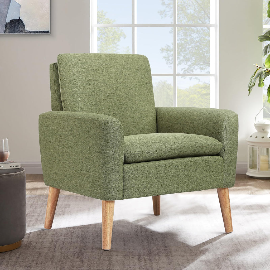 Set of 2 Green Upholstered Accent Chair D318