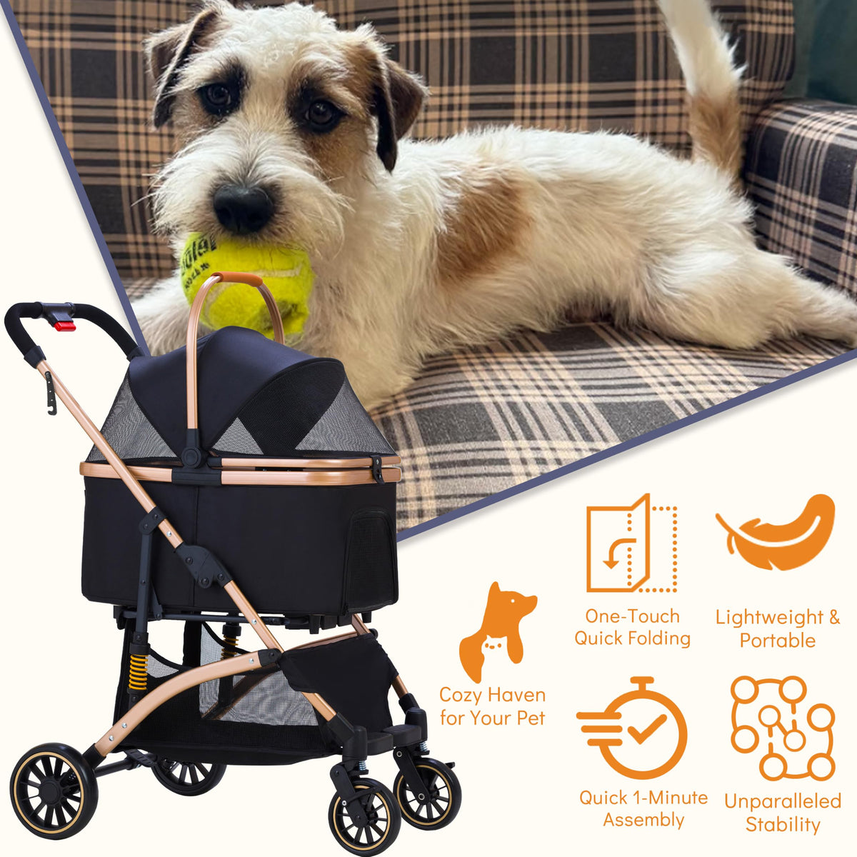 Pet Stroller for Small Dogs Cats B251799