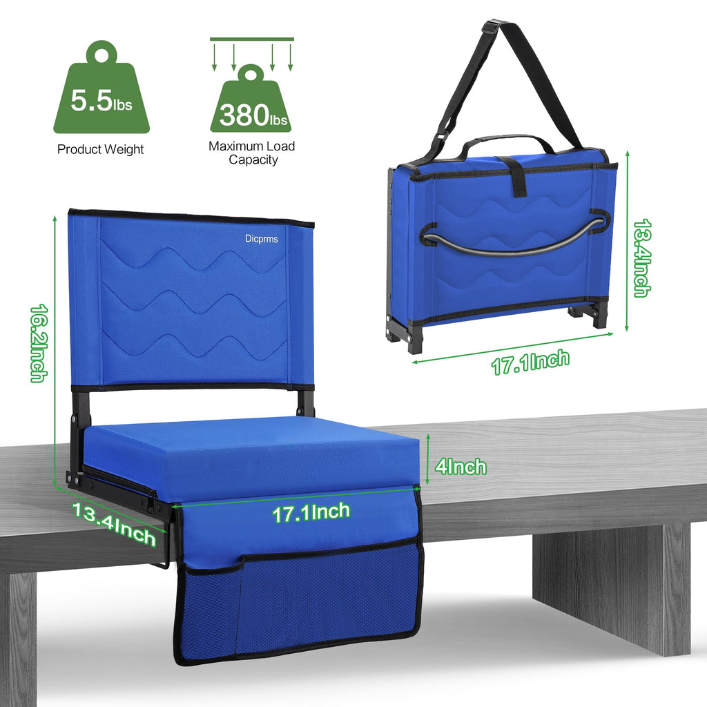 Blue Padded Folding Stadium Seats with Back Support S545877