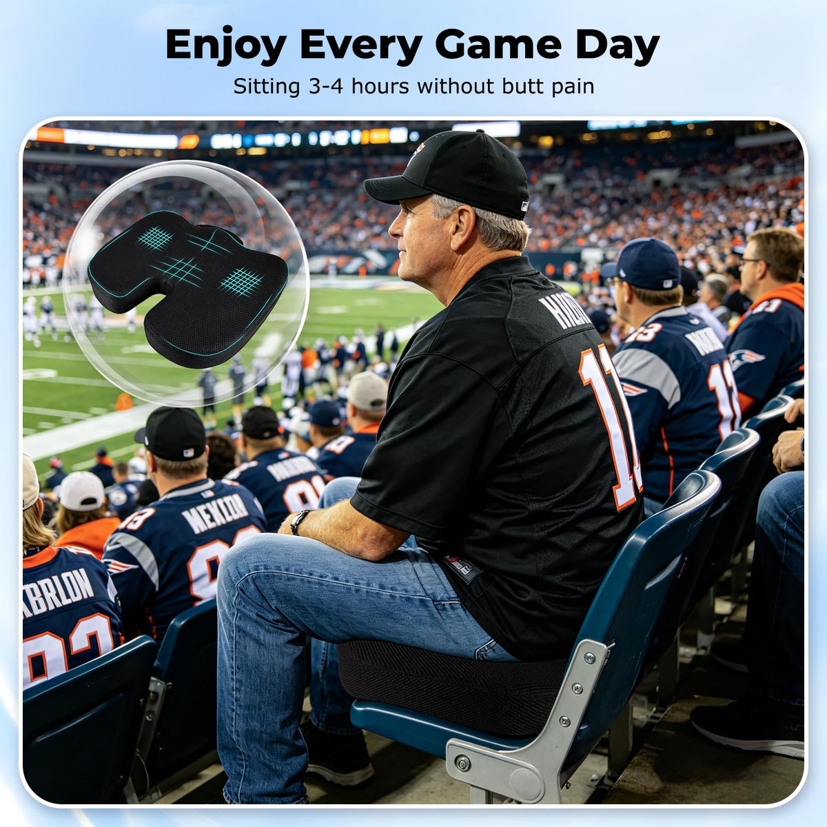 Breathable Mesh 18x14x3 inches Stadium Seat Cushions L75881