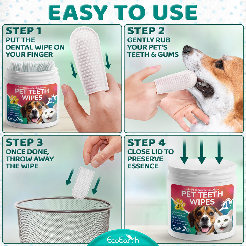 Teeth Cleaning Wipes for Dogs and Cats, 50 pc P447