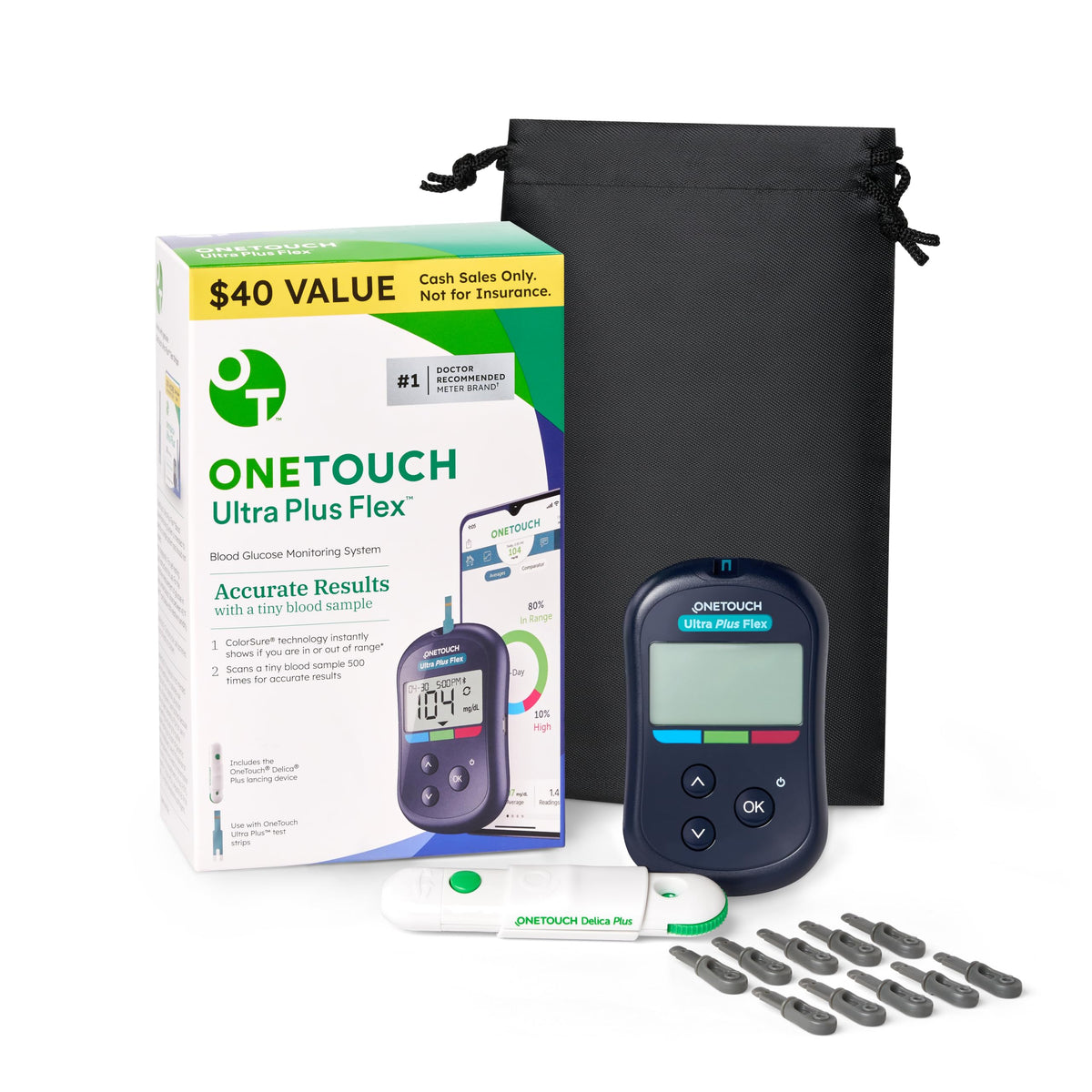 Blood Glucose Meter Kit with Lancing Device Y993680