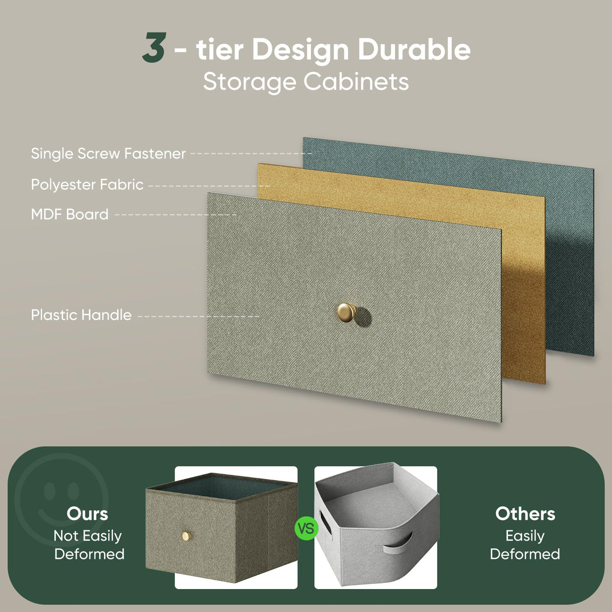 Fabric 9 Drawers Dresser Y624