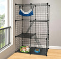 3 Tier Metal Cat Playpen Cage with 3 Doors 2 Ladders U50675