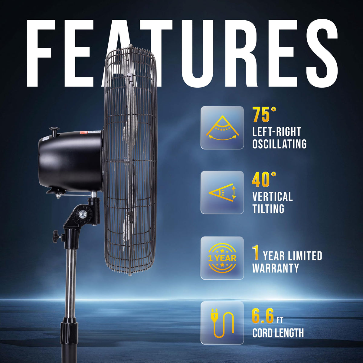 20” Oscillating Pedestal Fan, 3-Speed Q7774