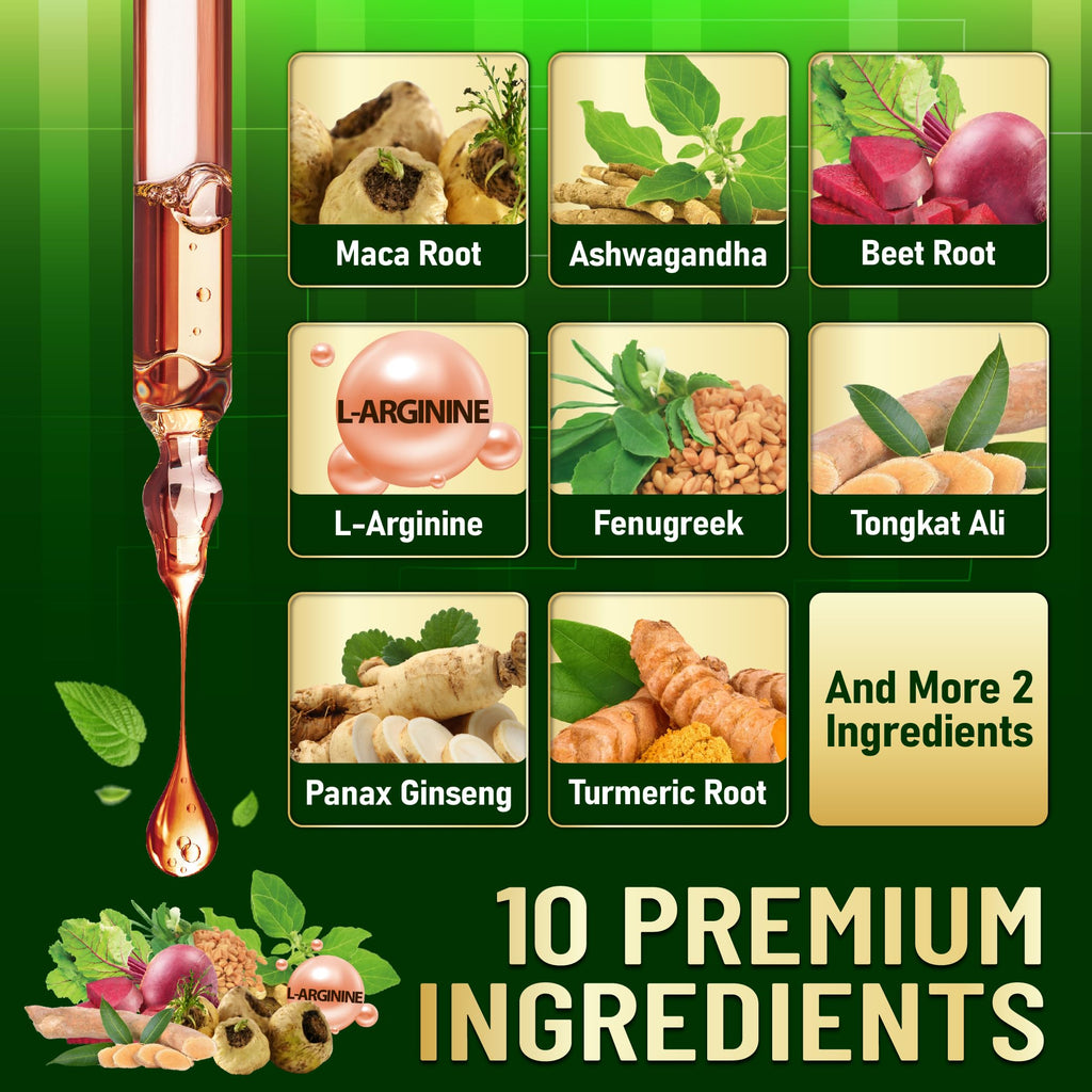 Maca Root Liquid Drops with Ashwagandha, Fenugreek, Beet Root and L-Arginine, 1 FL Oz H777536