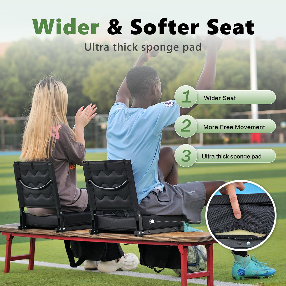Blue Padded Folding Stadium Seats with Back Support S545877