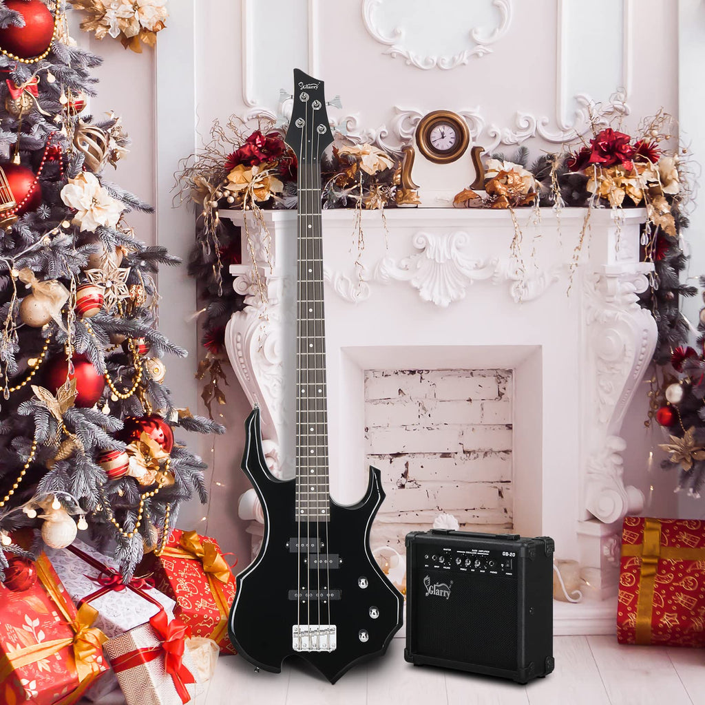 Electric Bass Guitar 4 Strings Black I93088