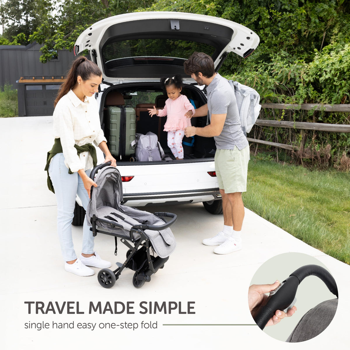 Lightweight Compact Travel Stroller with Canopy, Storage Basket & Recline X1717