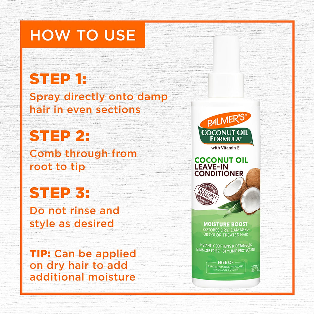 Coconut Oil Leave-In Conditioner Spray 8.5 Oz D456