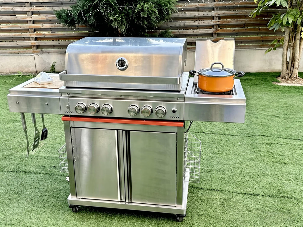 Heavy-duty SUS304 Stainless Steel 6-Burner Propane Gas Grill N786