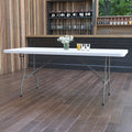 White 6-Foot Bi-Fold Plastic Folding Table Q1596