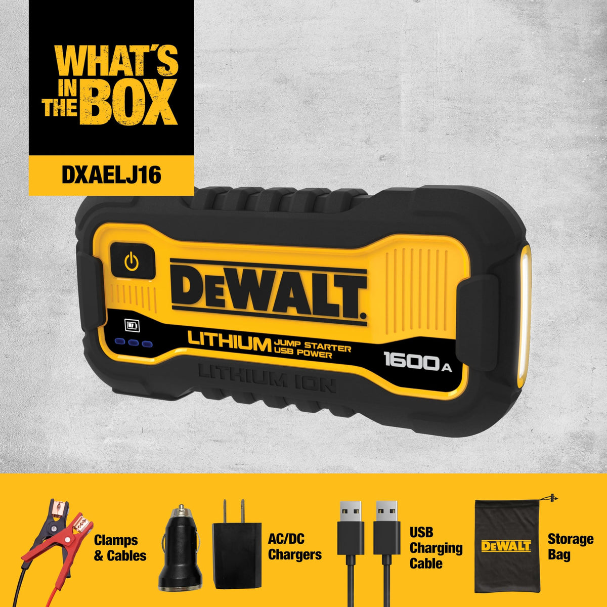 1600 Peak Amp Jump Starter Battery Booster with USB Power Station R24587