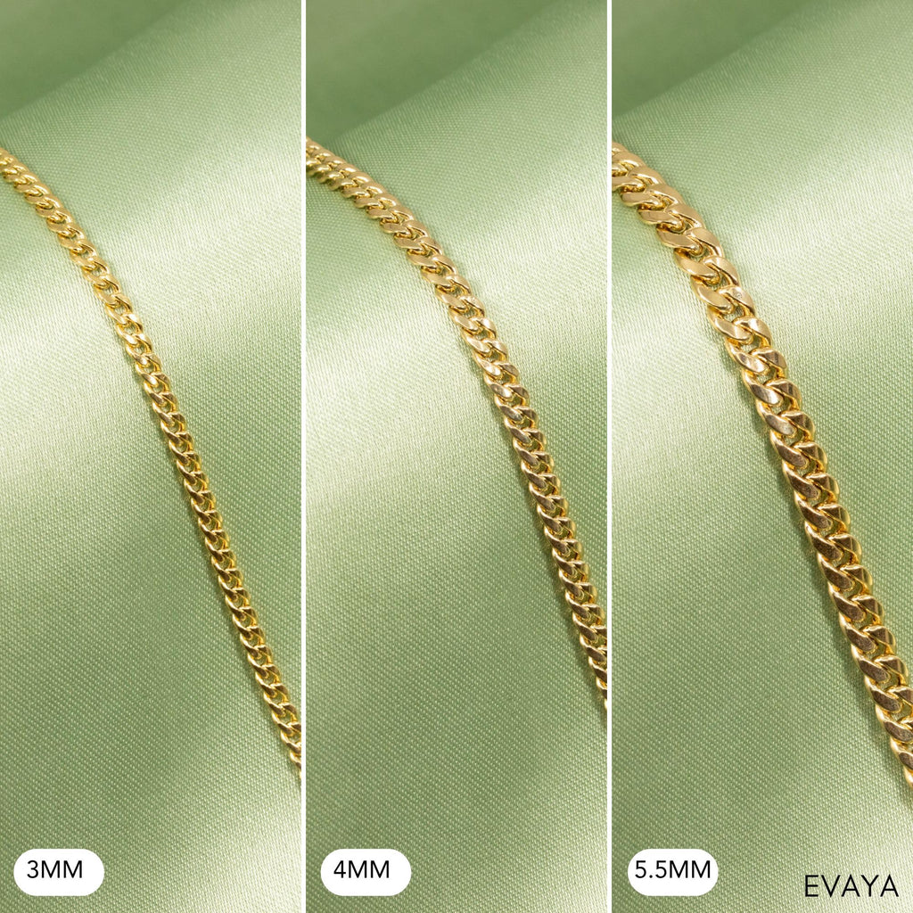 14k Gold Hollow Cuban Link Chain Necklace P460188