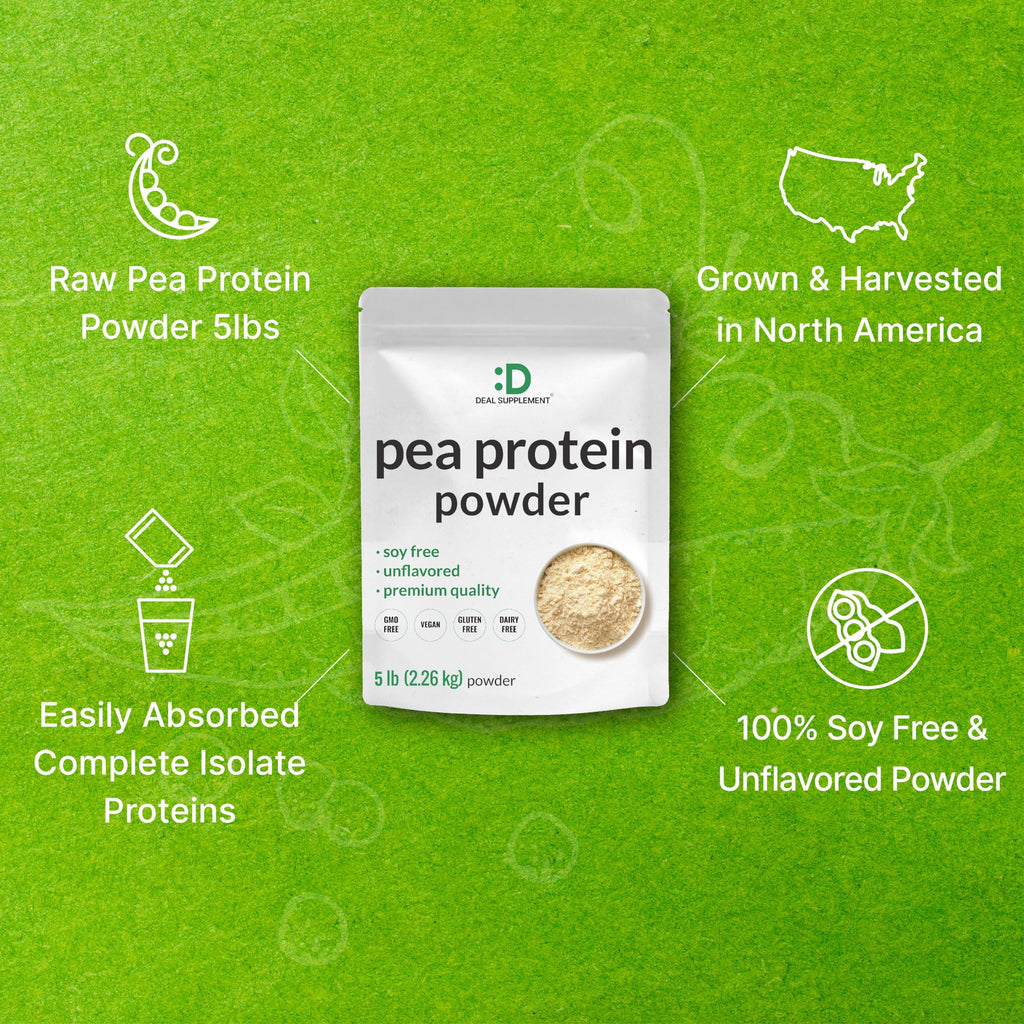 Unflavored Pea Protein Powder 5lbs Isolate Vegan Soy Free J190091